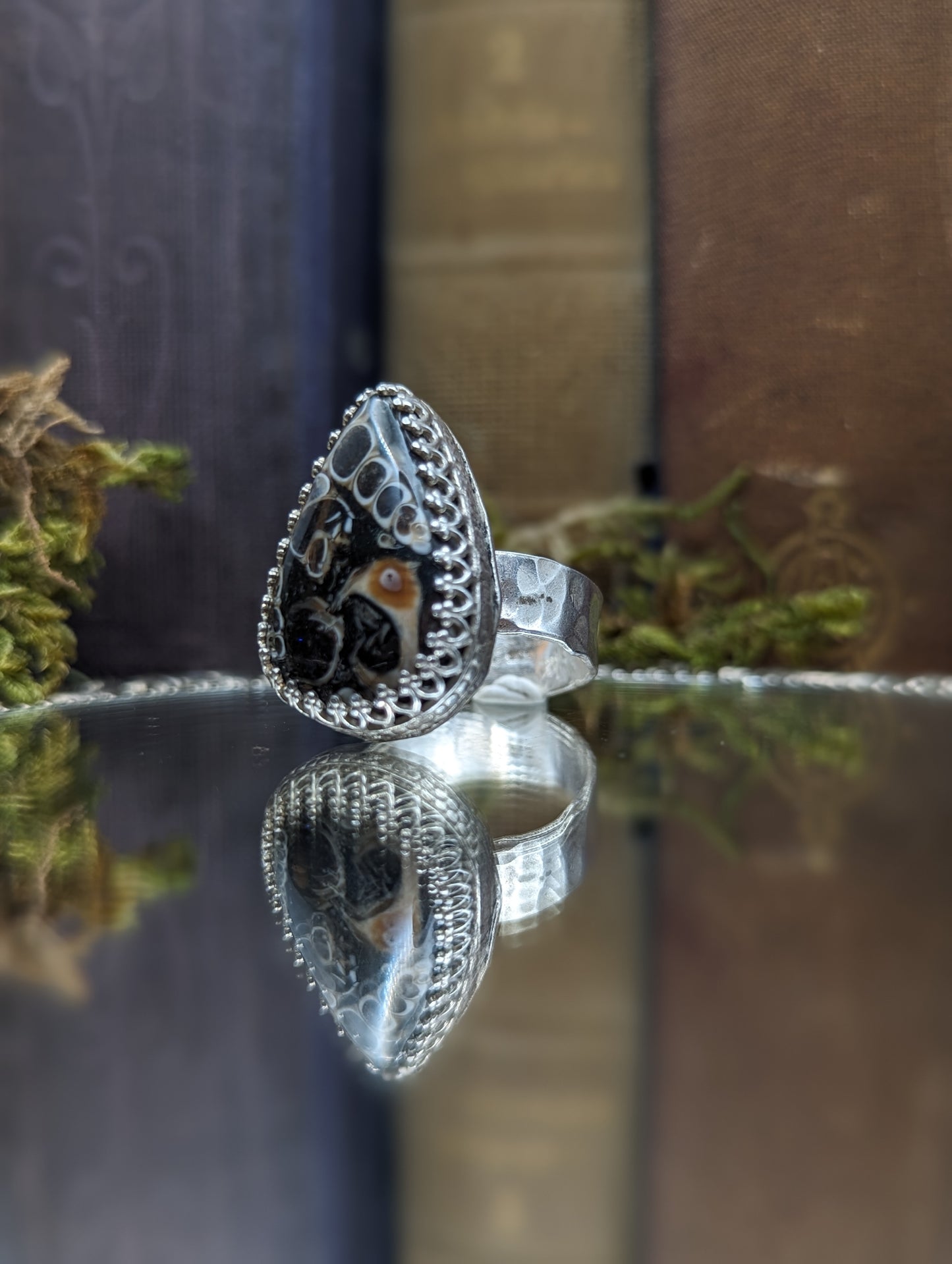 Turritella Agate - Size: 7.5 ✦ Ring