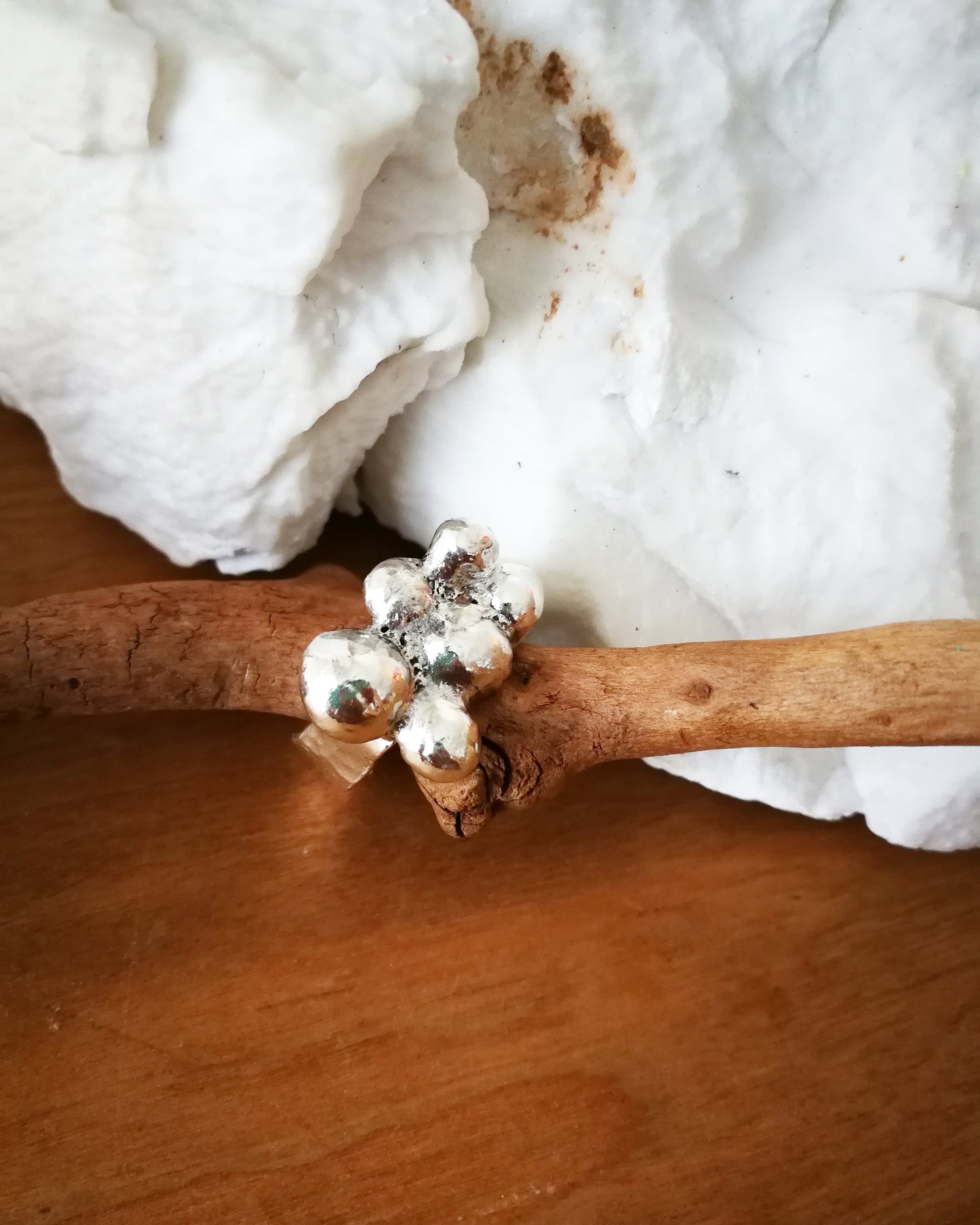 SeaFoam Bubbles Hammered Ring