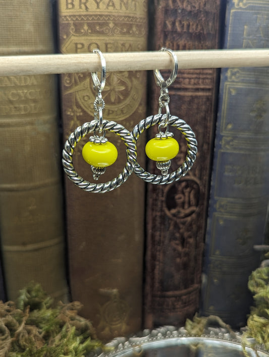 Sunshine Yellow Blown Glass   | Earrings
