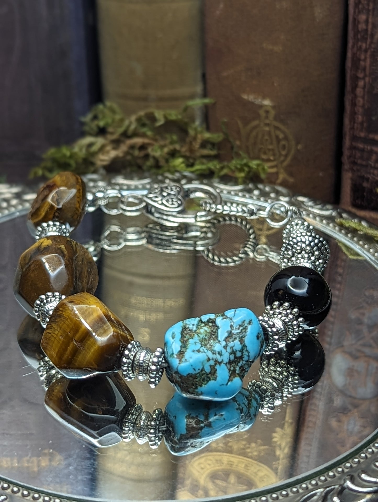 Boho Babe| Tiger Eye, Turquoise, Black Onyx Bracelet