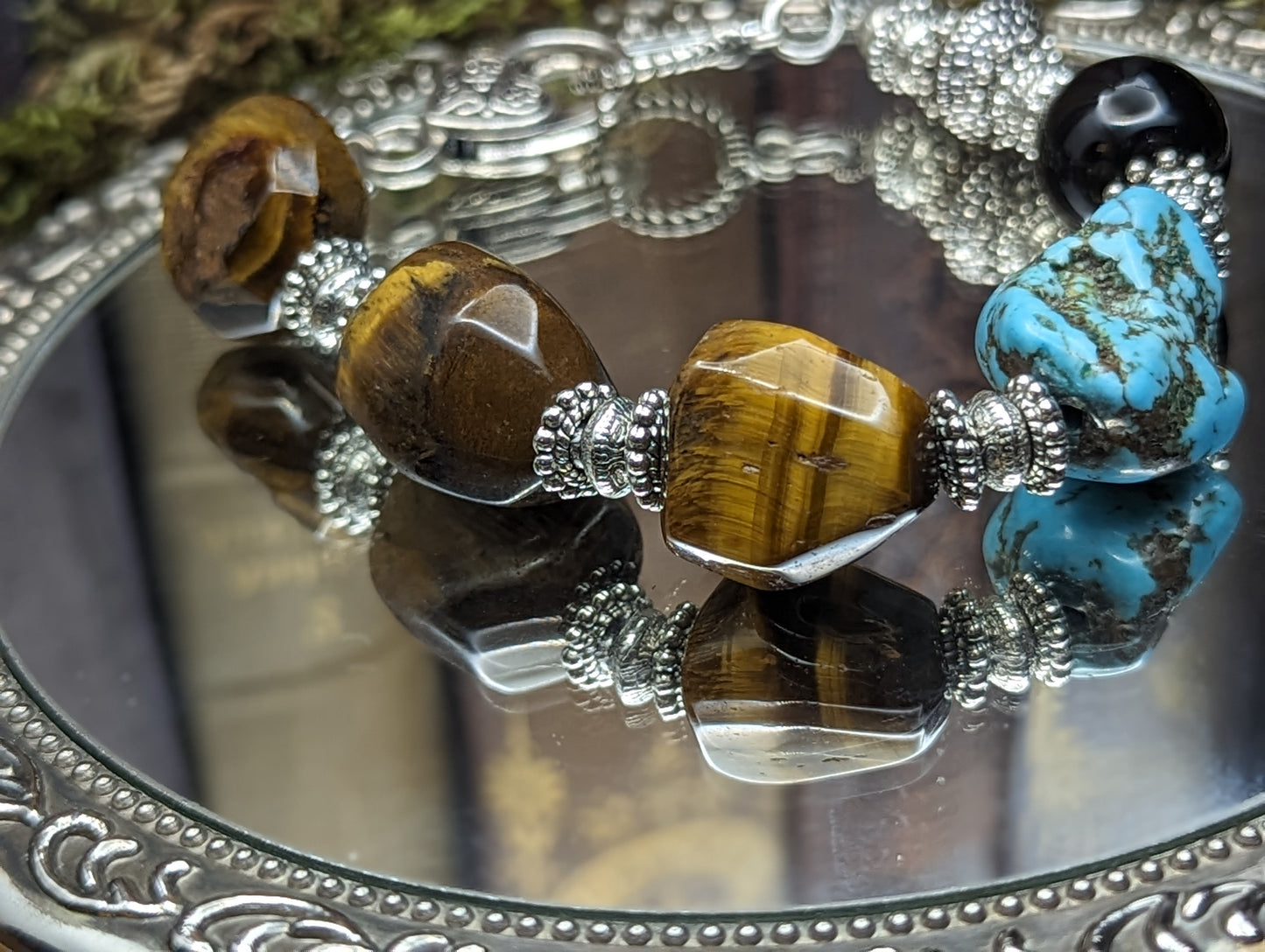 Boho Babe| Tiger Eye, Turquoise, Black Onyx Bracelet