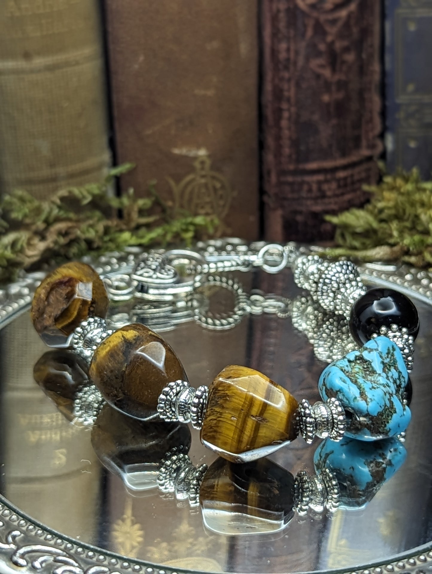 Boho Babe| Tiger Eye, Turquoise, Black Onyx Bracelet