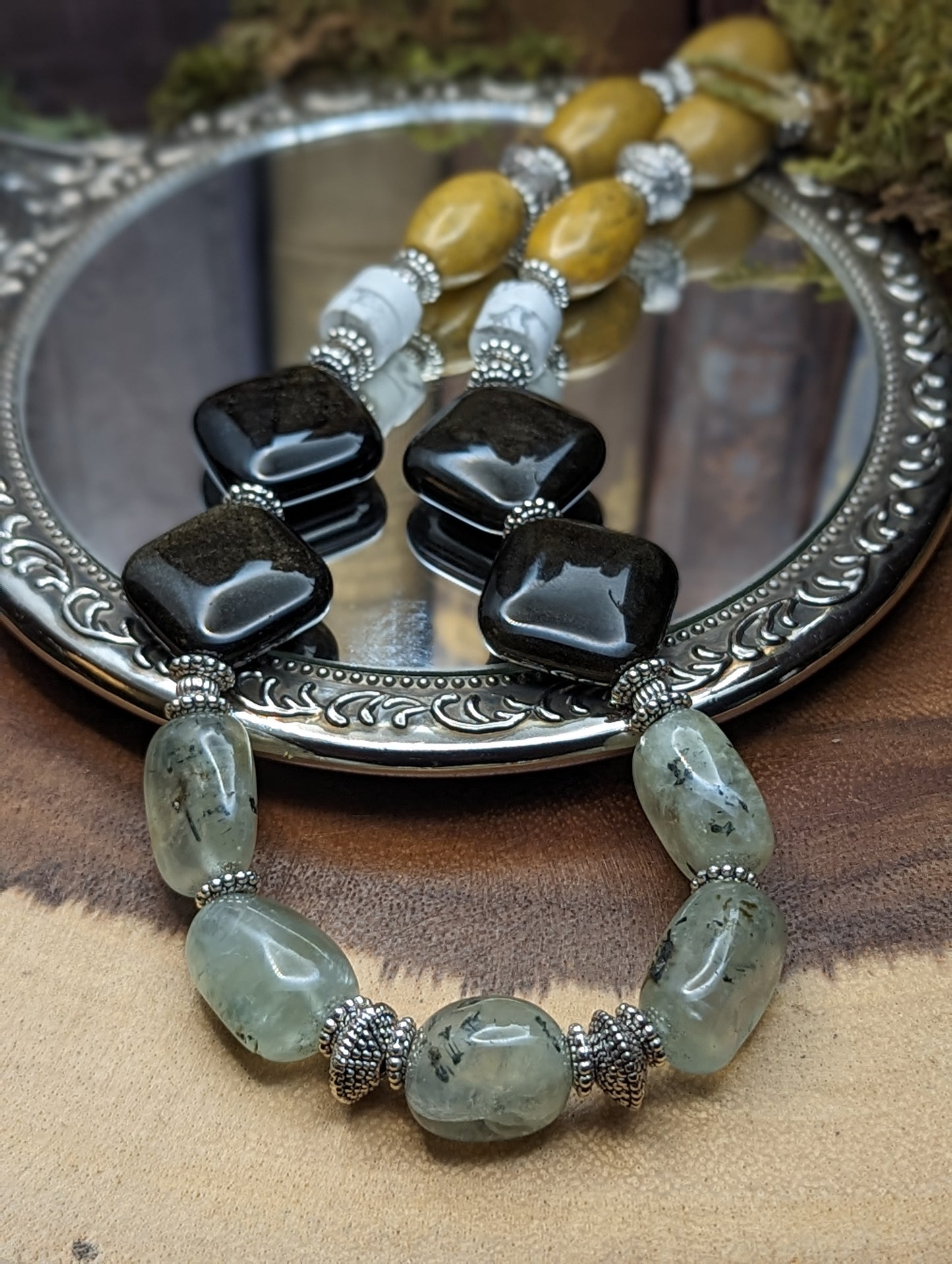 Anwansi | Moss Agate, Gold Sheen Obsidian   ✦ Necklace