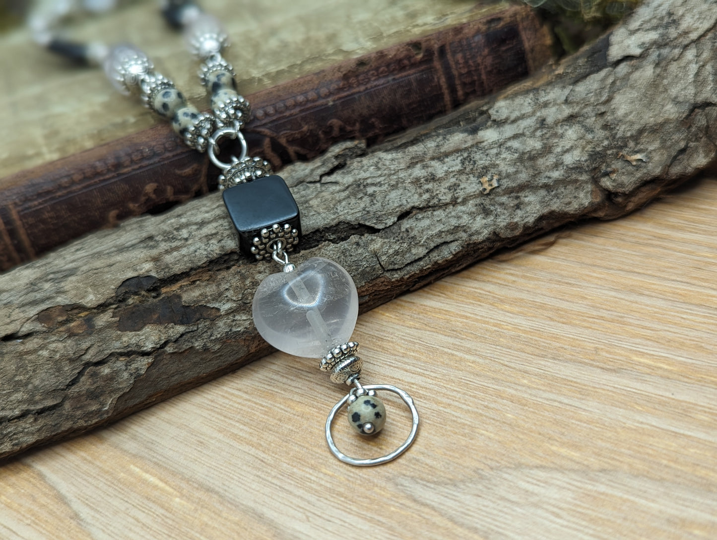 Heart + Soul | l Dalmation Jasper + Rose Quartz ✦ Long Necklace
