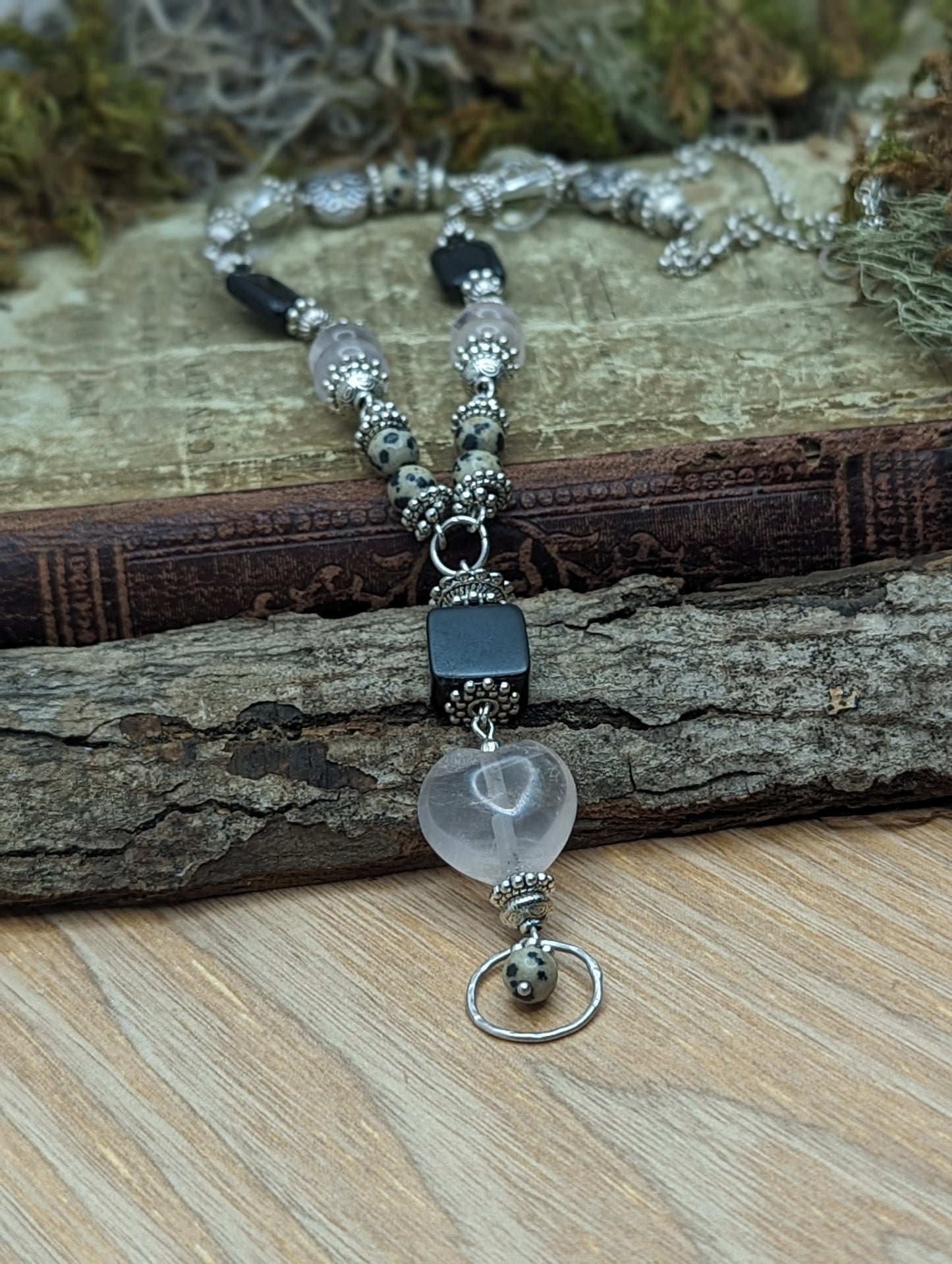 Heart + Soul | l Dalmation Jasper + Rose Quartz ✦ Long Necklace