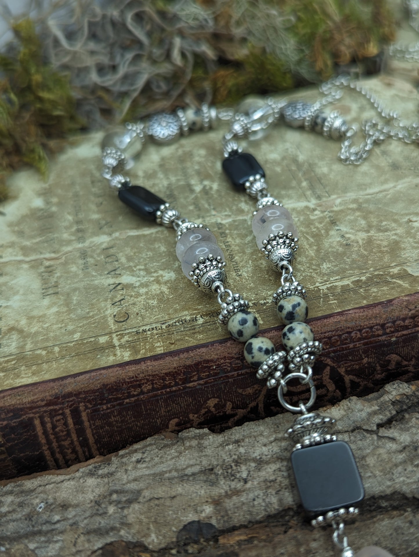 Heart + Soul | l Dalmation Jasper + Rose Quartz ✦ Long Necklace