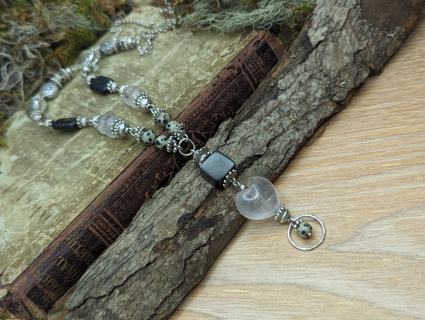 Heart + Soul | l Dalmation Jasper + Rose Quartz ✦ Long Necklace