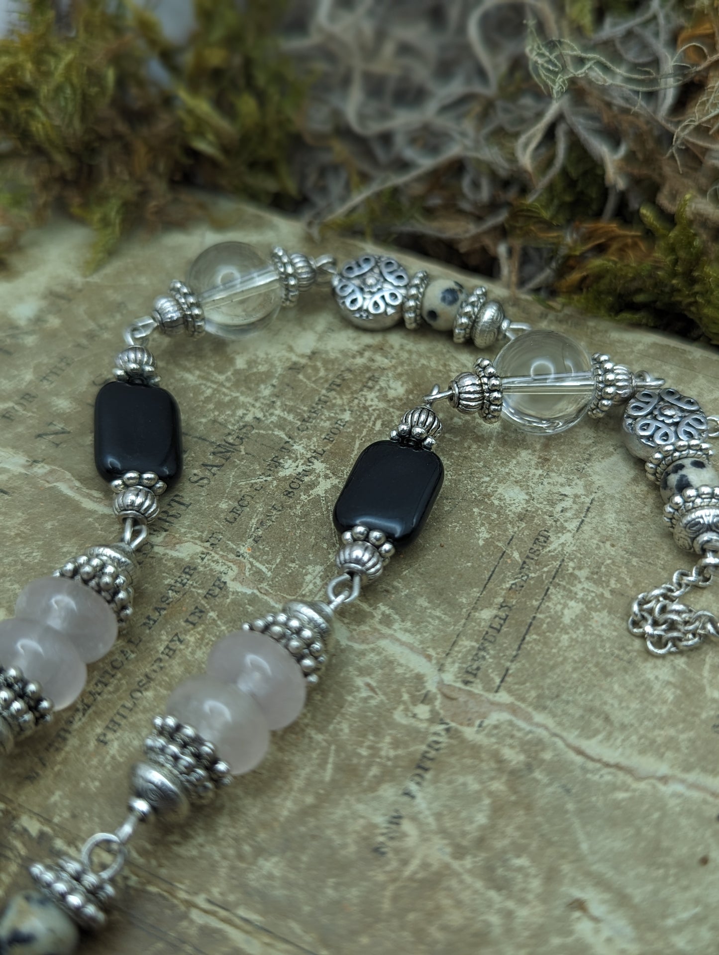 Heart + Soul | l Dalmation Jasper + Rose Quartz ✦ Long Necklace