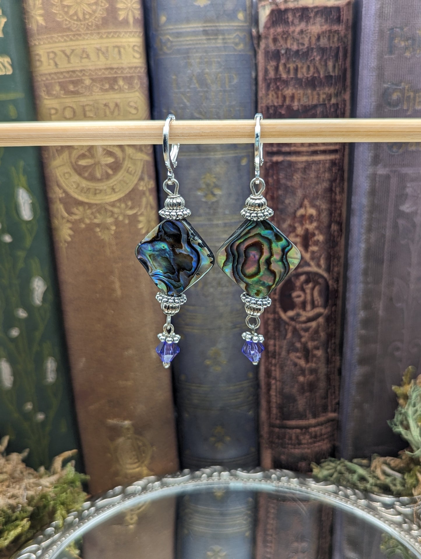 Abalone, Turquoise + Austrian Crystal| Earrings