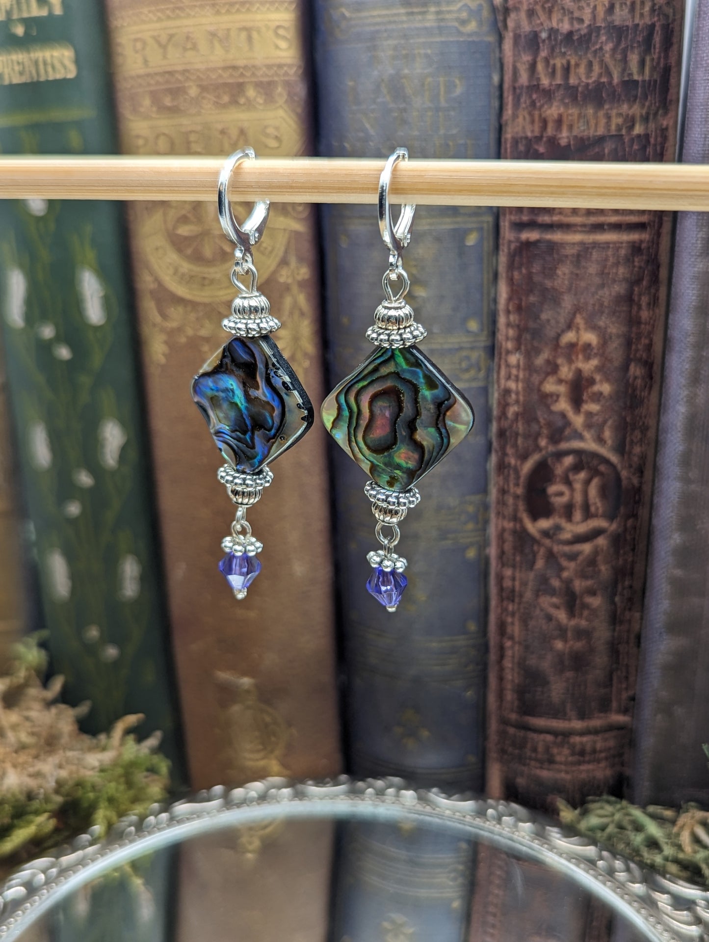 Abalone, Turquoise + Austrian Crystal| Earrings