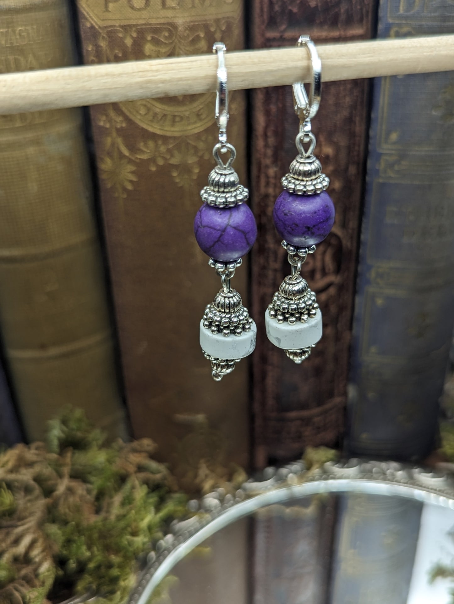 Purple Jasper + Howlite  | Earrings