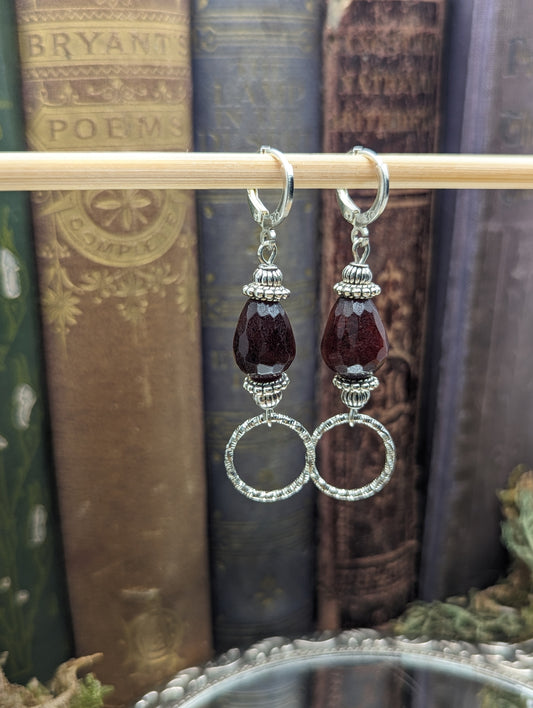 Deep Bordeaux Agate | Earrings