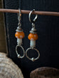 Wanderlust earrings  ( orng mushrooms)