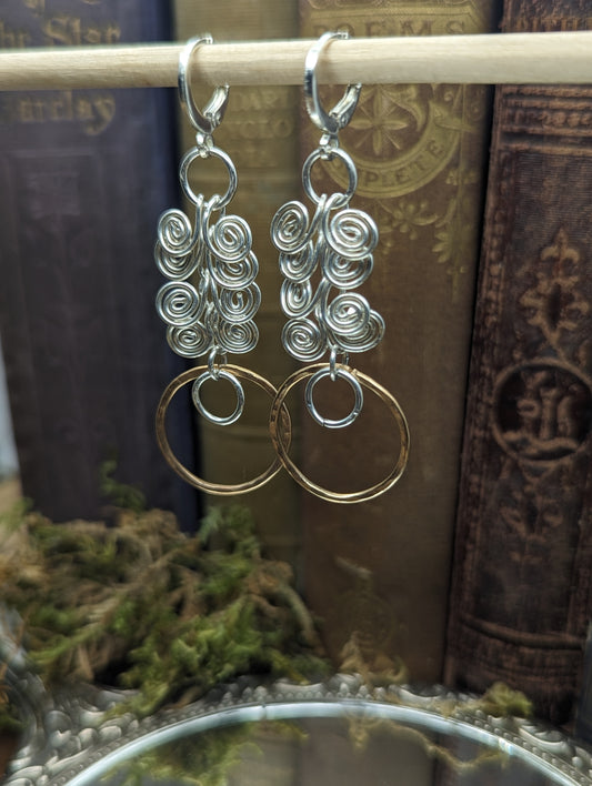 Bronze, silver swirls and sass | Earrings