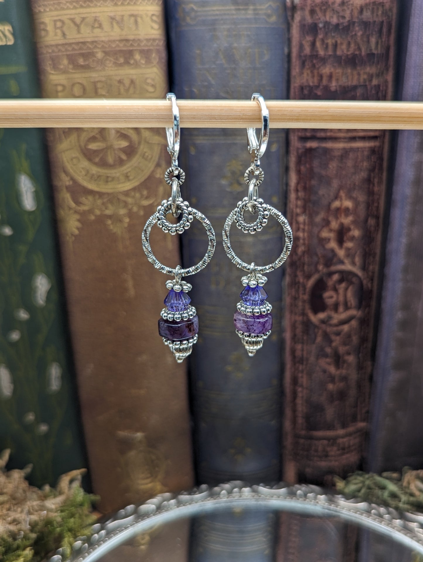 Dragon Vien Agate+ purple Australian Crystal | Earrings