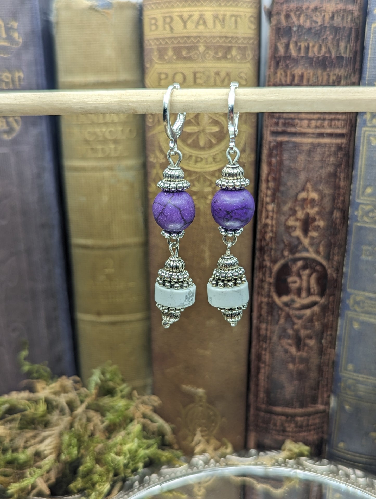 Purple Jasper + Howlite  | Earrings