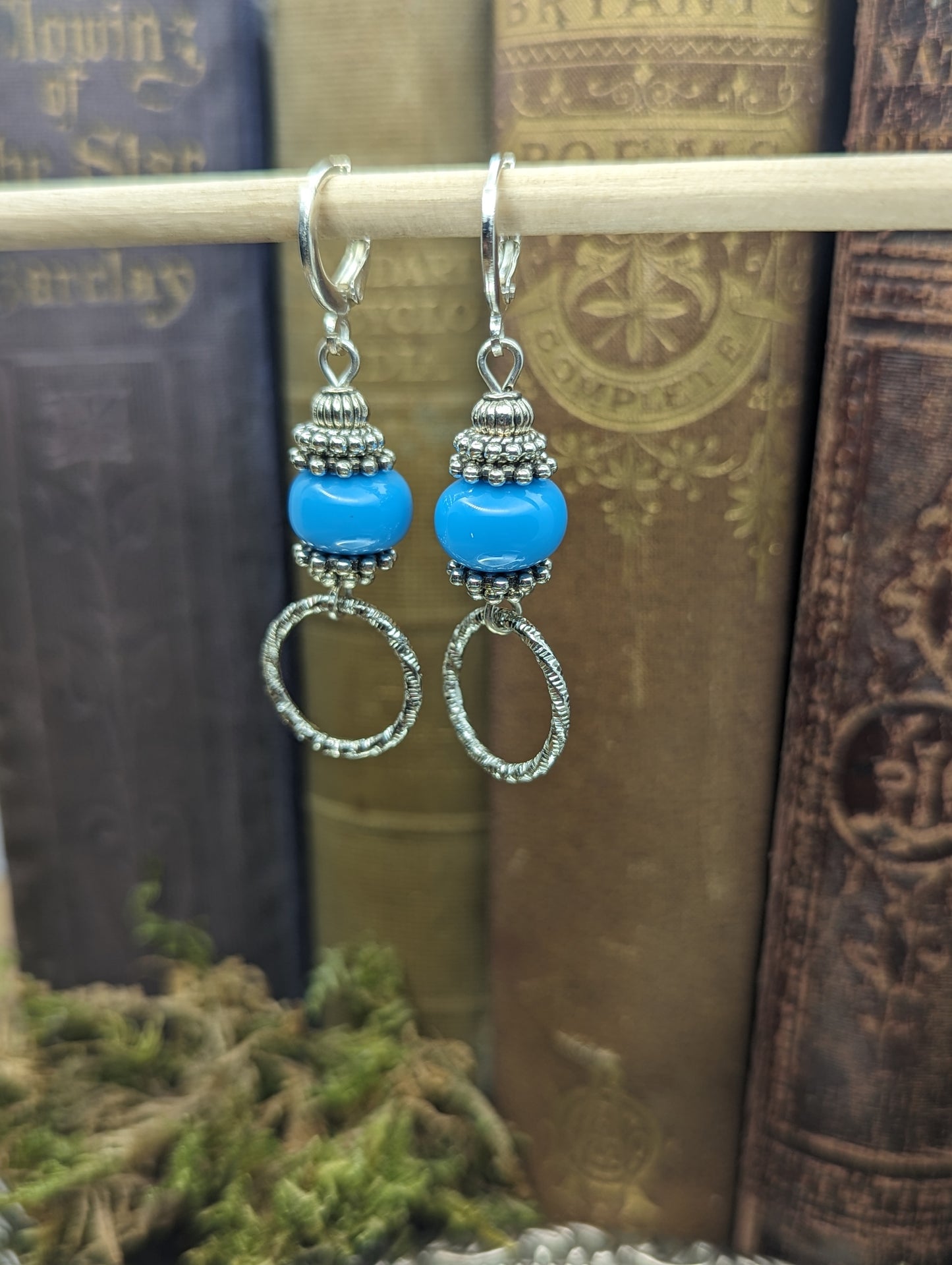 True blue blown glass| Earrings